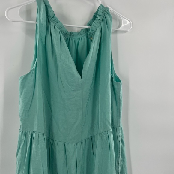 Ann Taylor Loft teal mint green tiered summer sleeveless dress size L - Picture 6 of 12